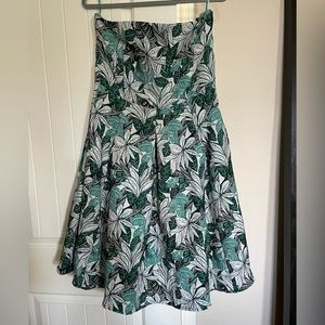 Blue Green Floral strapless Dress 💙💚